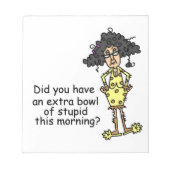Bloc-note Humour de stupidité (Devant)
