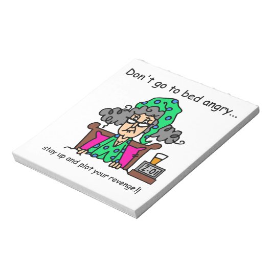 Bloc-note Humour heure du coucher (Tourné)