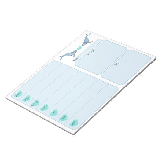 Bloc-note Humpback Whale Heart Weekly Planner (Incliné)