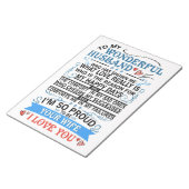 Bloc-note Husband To My Wonderful Husband (Incliné)