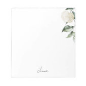 Bloc-note Hydrangea aquarelle personnalisée (Devant)