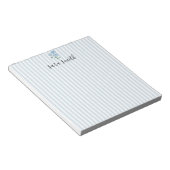 Bloc-note Hydrangea Bleue Bandeau Nom Personnalisé (Incliné)