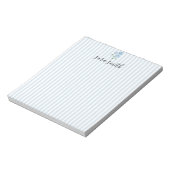 Bloc-note Hydrangea Bleue Bandeau Nom Personnalisé (Tourné)