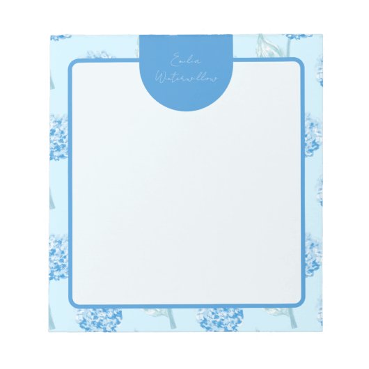 Bloc-note Hydrangea Personnalisable de Style Grandmillennial (Devant)