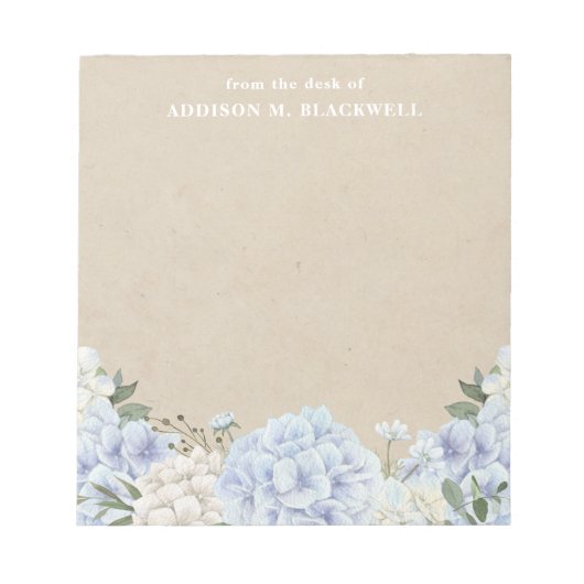 Bloc-note Hydrangea sur Parchemin Du Bureau De (Devant)