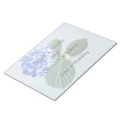 Bloc-note Hydrangée bleu foncé avec Feuilles (Incliné)