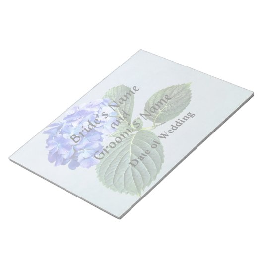 Bloc-note Hydrangée bleu foncé avec Feuilles (Incliné)