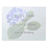 Bloc-note Hydrangée bleu foncé avec Feuilles (Devant)