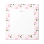 Bloc-note Hydrangée rose sur toute la fleur Personnalisé (Devant)