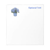 Bloc-note Hydrangées bleues dans un pot en céramique fleurie (Devant)