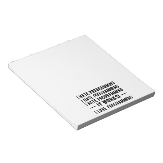 Bloc-note I Hate Programmation - Drôle Programmeur II (Incliné)