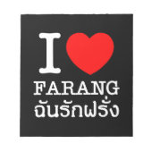 Bloc-note I Heart (Amour) Farang (Devant)