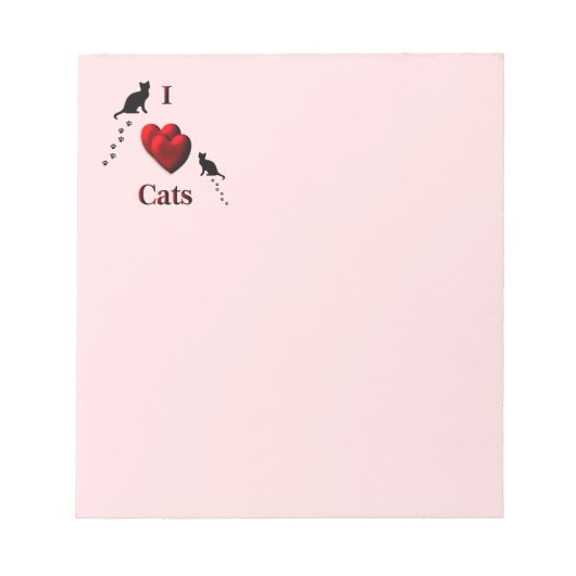Bloc-note I Heart Cats Pink (Devant)