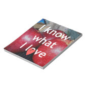 Bloc-note "I Know What I Love" - Design à thème Apple (Tourné)