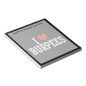 Bloc-note I Love Burpees, Fitness (Incliné)