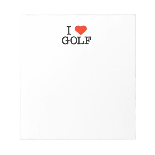 Bloc-note I Love Golf (Devant)