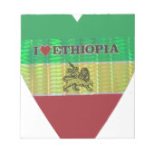 Bloc-note I Love Heart Ethiopie : Drapeau Art Motif (Devant)