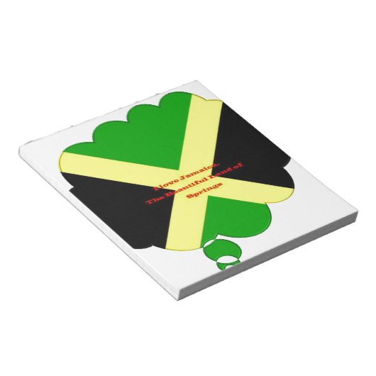 Bloc-note I Love Jamaica Text on Flag Art Print (Incliné)