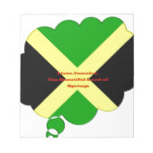 Bloc-note I Love Jamaica Text on Flag Art Print (Devant)