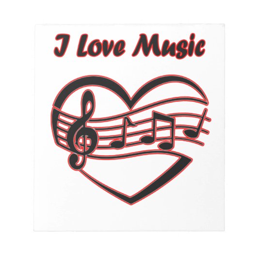 Bloc-note I Love Music (Devant)