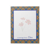 Bloc-note I Love Plaid- Message Tartan Bleu & Orange (Tourné)