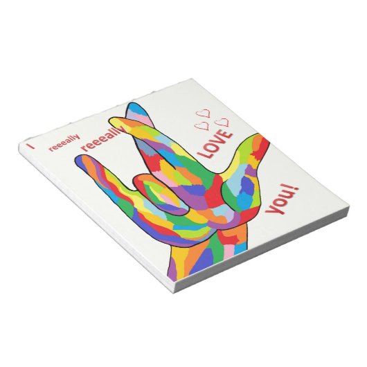 Bloc-note I REALLY LOVE YOU in ASL (Incliné)