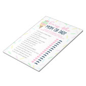 Bloc-note Ice Cream Devine Qui Baby shower Game Pack (Incliné)