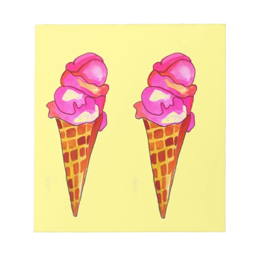 Bloc-note icecream gelato cute food art (Devant)