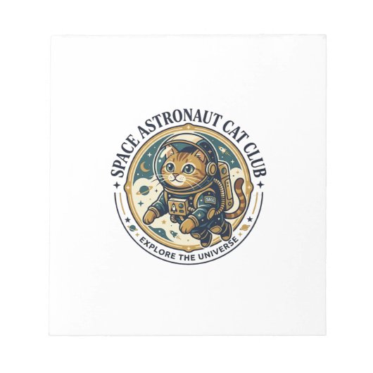 Bloc-note Idée cadeau papa chat astronaute spatial - Astrona (Devant)