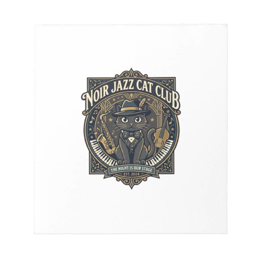 Bloc-note Idée cadeau pour papa chat de chat jazz noir - Noi (Devant)