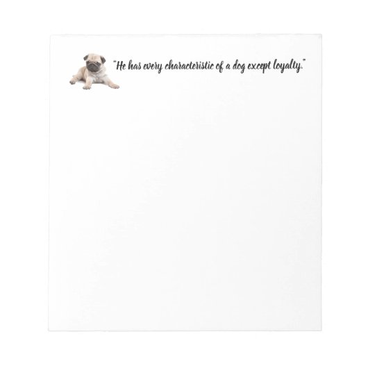 Bloc-note Il a toutes les caractéristiques d'un chien (Devant)