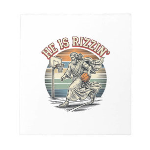 Bloc-note Il est Rizzin Vintage Basketball Religious T-Shirt