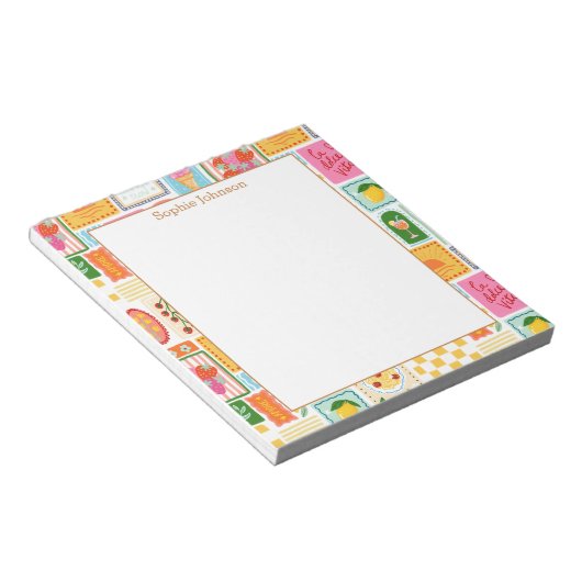 Bloc-note Illustrated French Italian Pattern Personalized (Incliné)