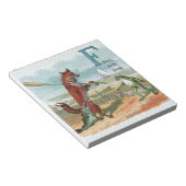 Bloc-note Illustration Antique de Pêche au Renard Grenouille (Incliné)