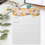 Bloc-note Illustration citron mignon à faire Liste de contrô<br><div class="desc">Présentation de notre jolie illustration citron pour faire Liste Liste Liste Liste Liste de contrôle Bloc-notes Lined. Organisez votre tâche avec ce bloc-notes aux fruits pastel.</div>