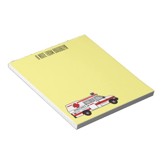 Bloc-note Illustration d'ambulance (Incliné)