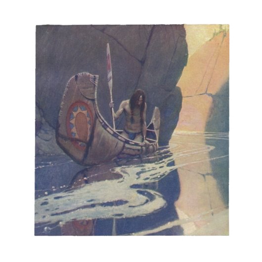 Bloc-note Illustration d'art de N. C. Wyeth de pagaie de can (Devant)