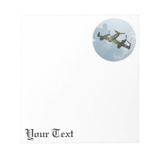 Bloc-note Illustration d'aviation militaire de vol de warbir (Devant)