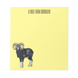 Bloc-note illustration de bande dessinée de mouflon