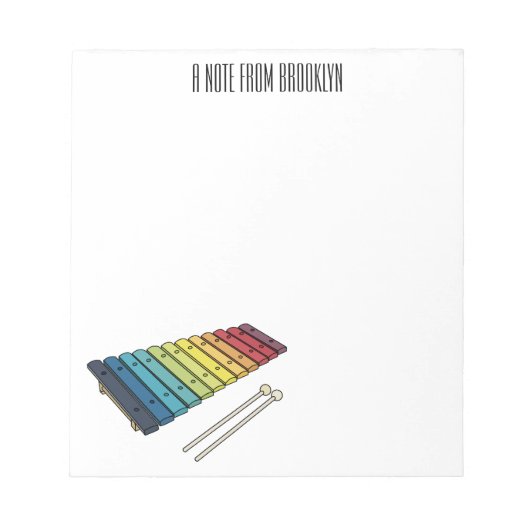Bloc-note Illustration de bande dessinée en Xylophone (Devant)