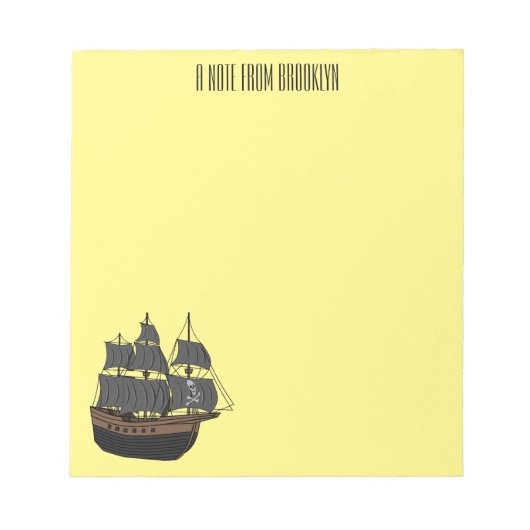 Bloc-note Illustration de bateau pirate (Devant)