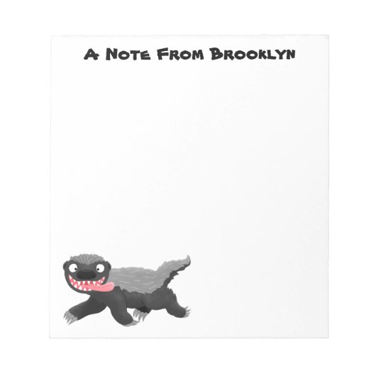 Bloc-note Illustration de blaireau au miel affamé (Devant)