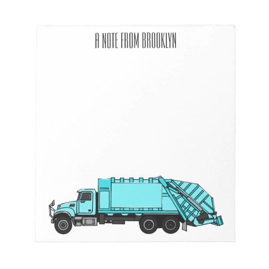 Bloc-note Illustration de camion à ordures (Devant)