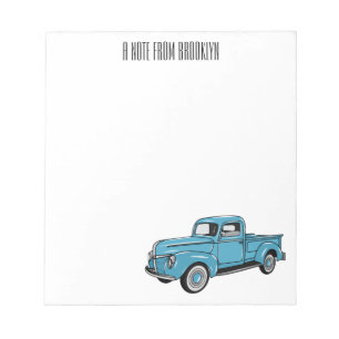 Bloc-note Illustration de camionnette classique de style car