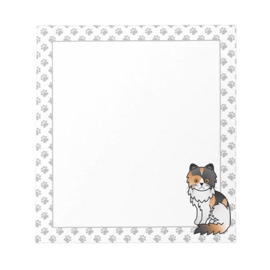 Bloc-note Illustration de chat de dessin animé mignon persan (Devant)