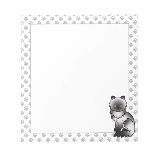 Bloc-note Illustration de chat de dessin animé mignon persan (Devant)