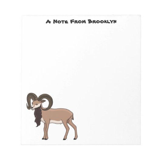 Bloc-note Illustration de chèvre de Mouflon (Devant)