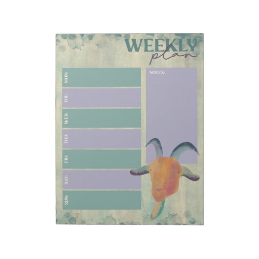 Bloc-note Illustration de chèvre peinte moderne Planificateu (Tourné)