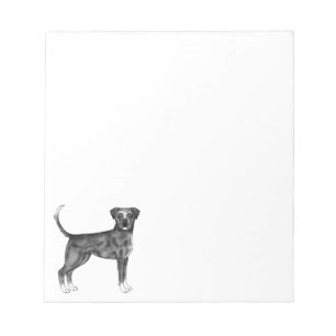 Bloc-note Illustration de chien Boxer allemand en noir et bl