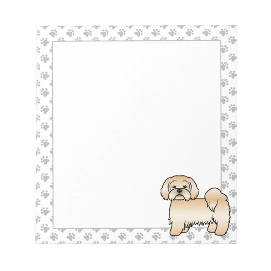 Bloc-note Illustration de chien de dessin animé mignon Lhasa (Devant)